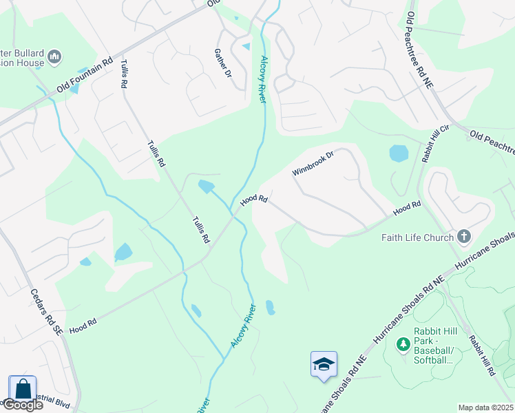 map of restaurants, bars, coffee shops, grocery stores, and more near 1768 Hood Road in Dacula