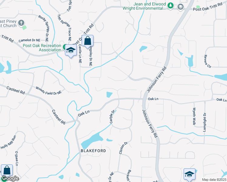 map of restaurants, bars, coffee shops, grocery stores, and more near 3780 Bays Ferry Way in Marietta