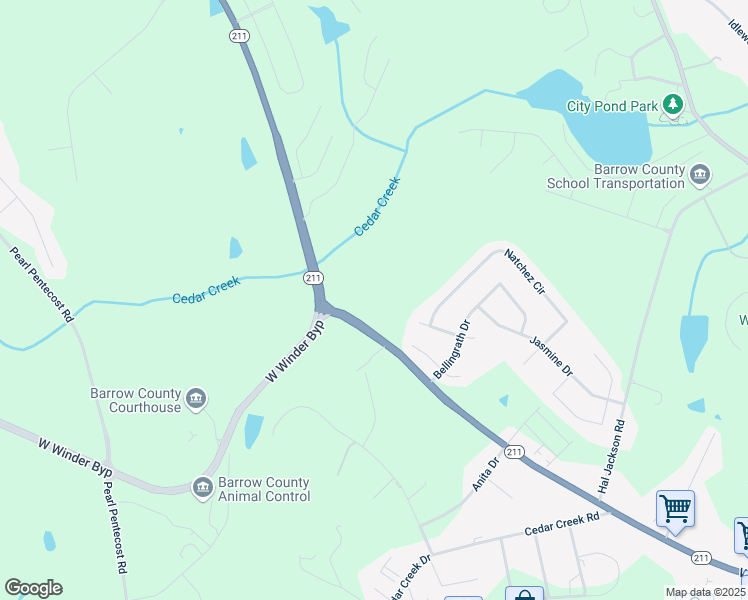 map of restaurants, bars, coffee shops, grocery stores, and more near in Winder