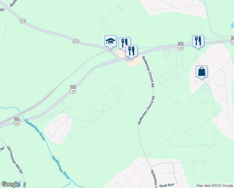 map of restaurants, bars, coffee shops, grocery stores, and more near 1739 McCully Drive in Auburn