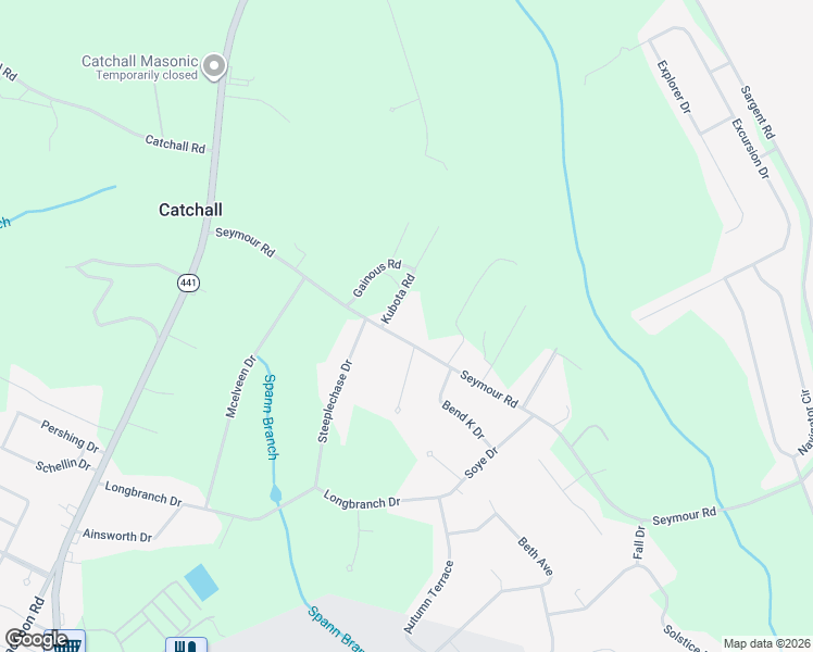 map of restaurants, bars, coffee shops, grocery stores, and more near 5105 Seymour Road in Dalzell