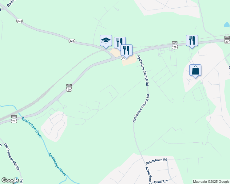 map of restaurants, bars, coffee shops, grocery stores, and more near 258 Station Overlook Drive in Auburn