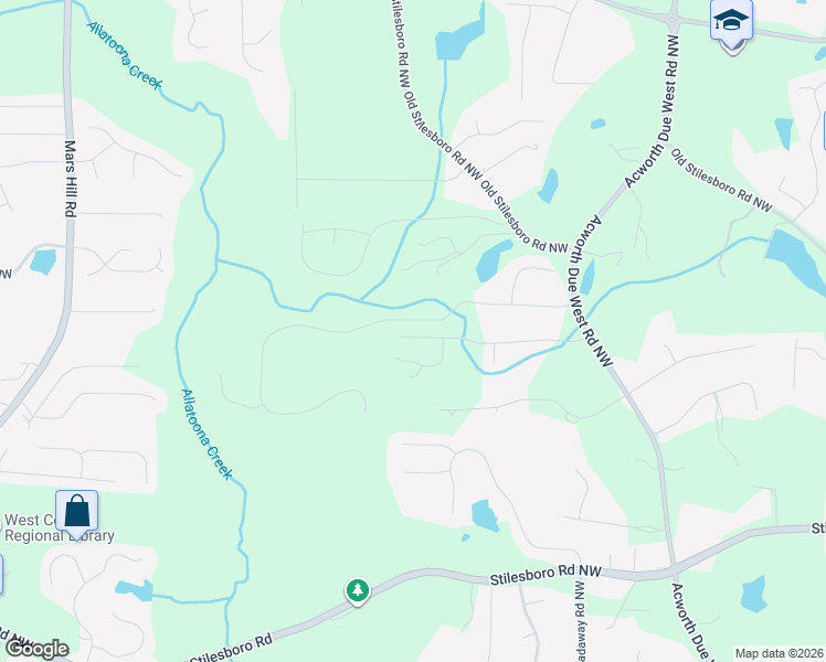map of restaurants, bars, coffee shops, grocery stores, and more near 4430 Walnut Creek Drive Northwest in Kennesaw