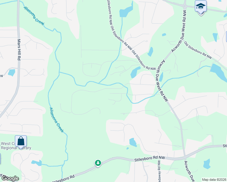 map of restaurants, bars, coffee shops, grocery stores, and more near 4430 Walnut Creek Drive Northwest in Kennesaw