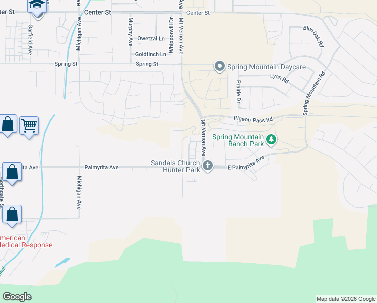 map of restaurants, bars, coffee shops, grocery stores, and more near 7891 Griffith Peak Street in Riverside