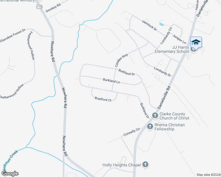 map of restaurants, bars, coffee shops, grocery stores, and more near 115 Catalpa Way in Athens