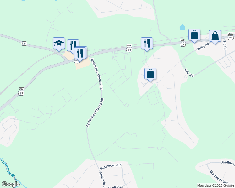 map of restaurants, bars, coffee shops, grocery stores, and more near 300 Auburn Valley Way in Auburn