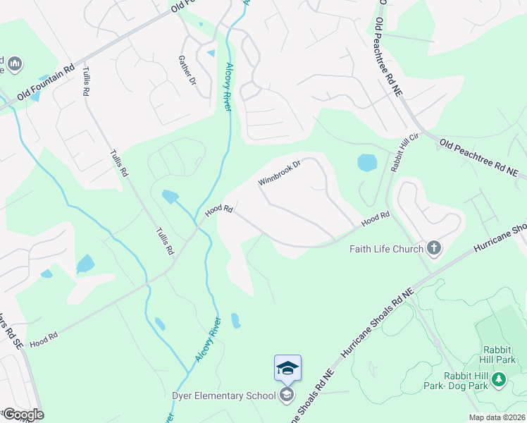 map of restaurants, bars, coffee shops, grocery stores, and more near 830 Winnbrook Drive in Dacula