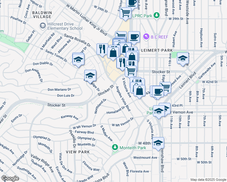 map of restaurants, bars, coffee shops, grocery stores, and more near 4210 Palmero Boulevard in Los Angeles