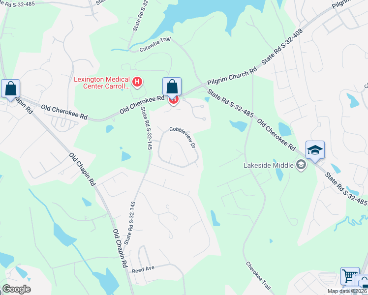 map of restaurants, bars, coffee shops, grocery stores, and more near 329 Cobbleview Drive in Lexington
