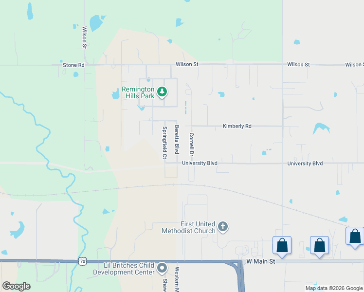 map of restaurants, bars, coffee shops, grocery stores, and more near 1008 Beretta Boulevard in Durant