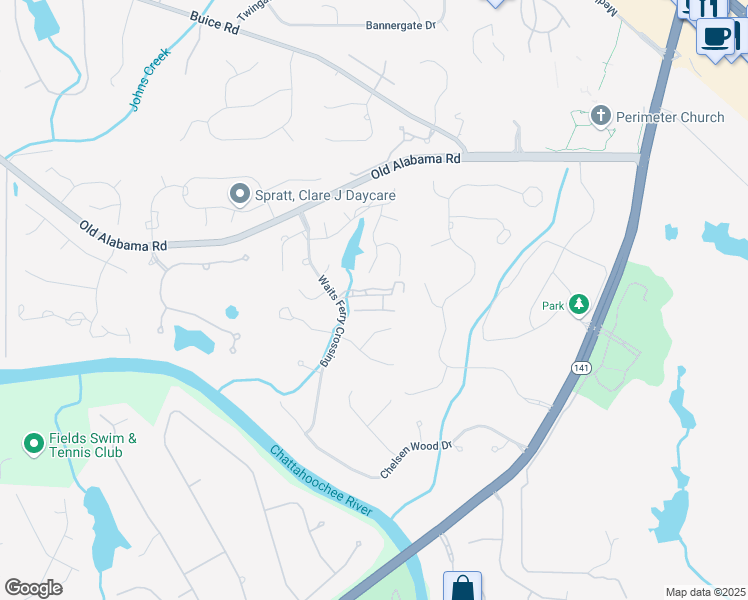 map of restaurants, bars, coffee shops, grocery stores, and more near 268 Summerour Vale in Johns Creek