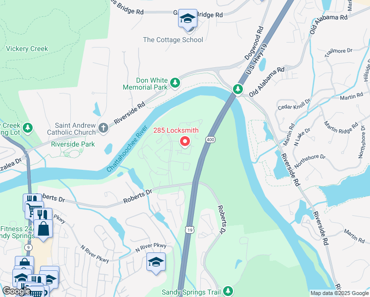 map of restaurants, bars, coffee shops, grocery stores, and more near 605 Wedgewood Way in Atlanta