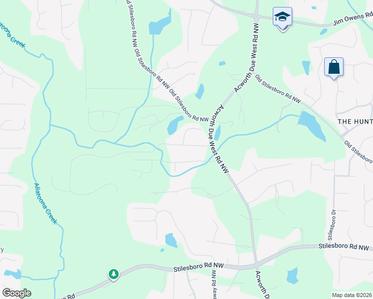 map of restaurants, bars, coffee shops, grocery stores, and more near 4417 Sterling Pointe Drive in Kennesaw