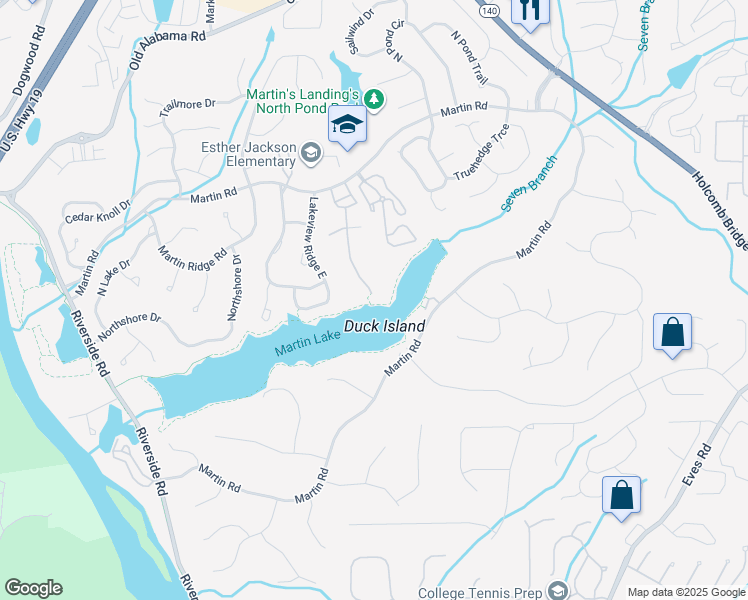 map of restaurants, bars, coffee shops, grocery stores, and more near 1500 Harbor Landing in Roswell