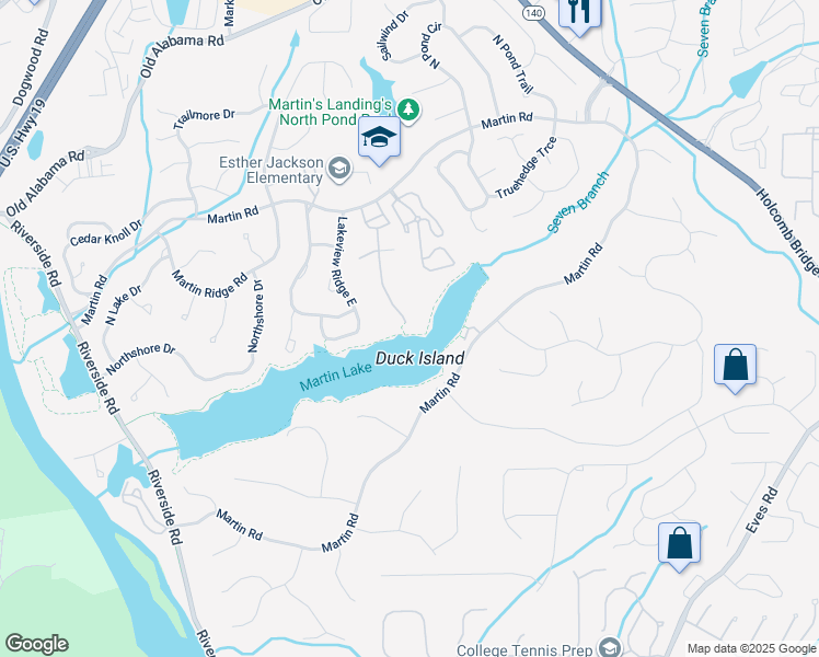 map of restaurants, bars, coffee shops, grocery stores, and more near 1500 Harbor Landing in Roswell