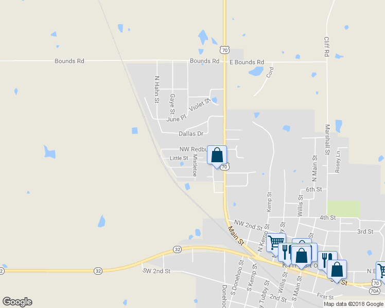 map of restaurants, bars, coffee shops, grocery stores, and more near 801 Northwest Redbud Street in Kingston