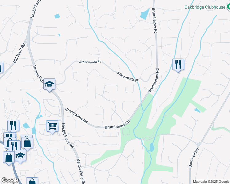 map of restaurants, bars, coffee shops, grocery stores, and more near 3105 Birchton Street in Alpharetta