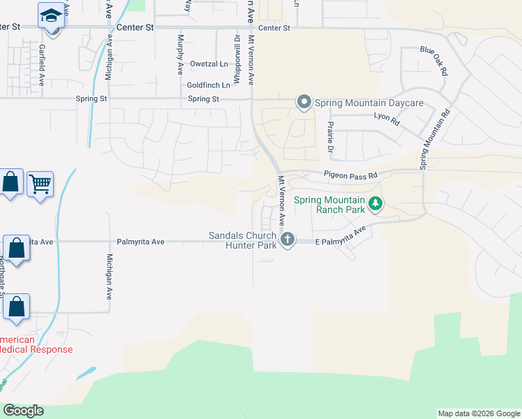 map of restaurants, bars, coffee shops, grocery stores, and more near 7891 Griffith Peak Street in Riverside