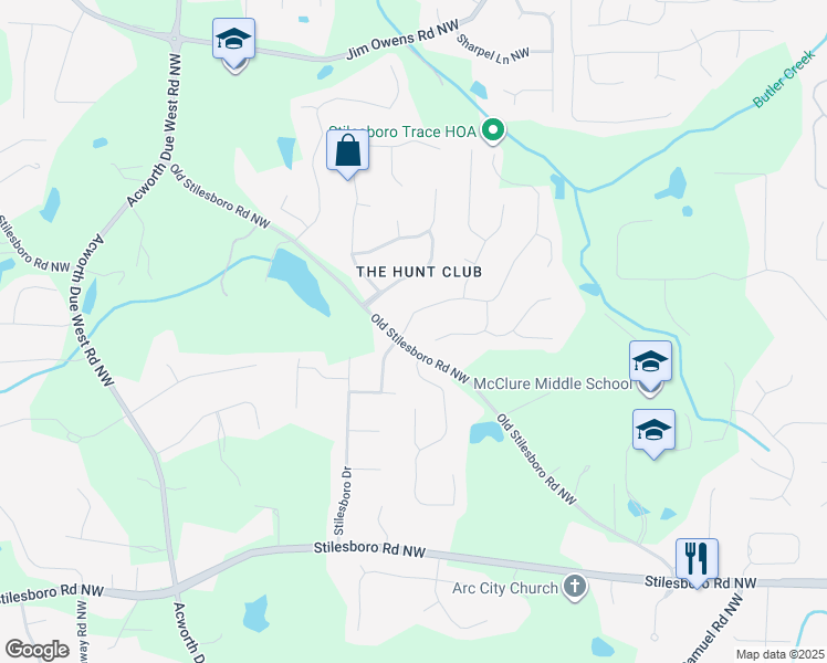 map of restaurants, bars, coffee shops, grocery stores, and more near 2106 Jockey Hollow Drive Northwest in Kennesaw