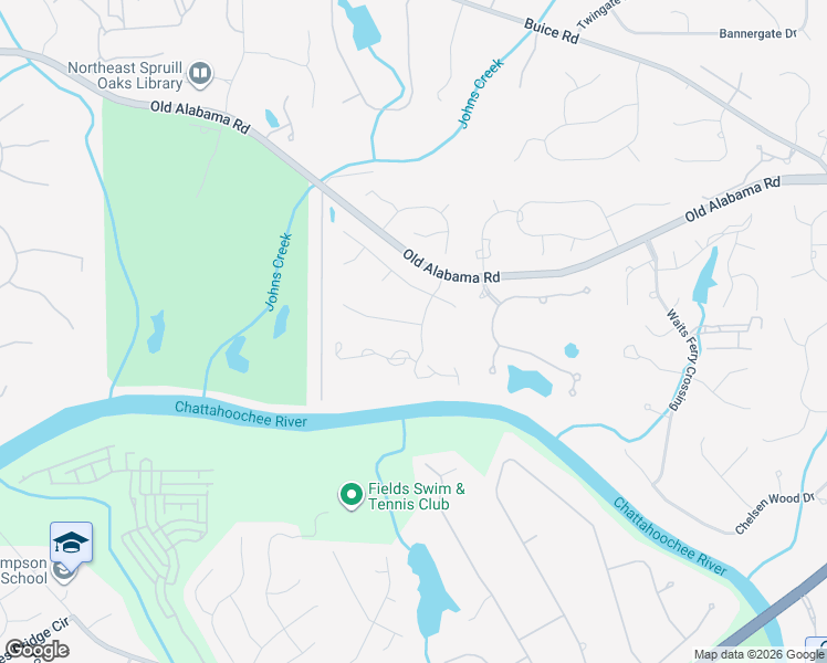 map of restaurants, bars, coffee shops, grocery stores, and more near 8000 Old Alabama Road in Alpharetta