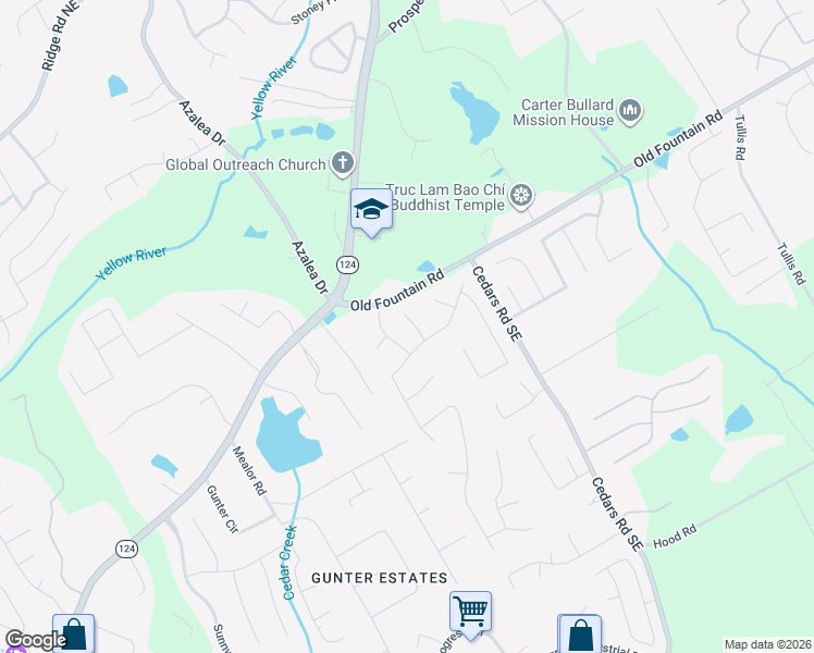 map of restaurants, bars, coffee shops, grocery stores, and more near 1176 Ruby Nelson Court Northeast in Lawrenceville