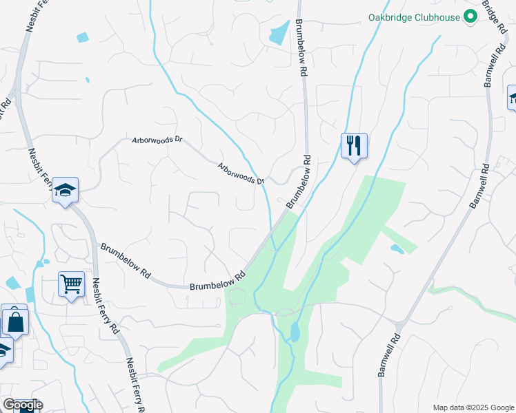 map of restaurants, bars, coffee shops, grocery stores, and more near 840 Kings Arms Way in Alpharetta