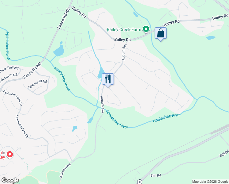 map of restaurants, bars, coffee shops, grocery stores, and more near 525 Roland Manor Drive in Dacula