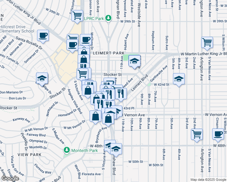 map of restaurants, bars, coffee shops, grocery stores, and more near 4267 Edgehill Drive in Los Angeles