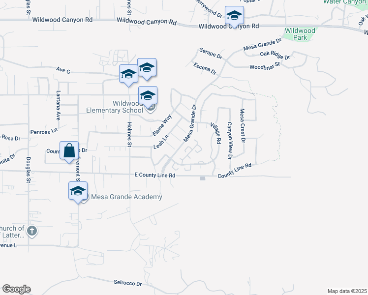 map of restaurants, bars, coffee shops, grocery stores, and more near 36122 Fairoak Trail in Yucaipa