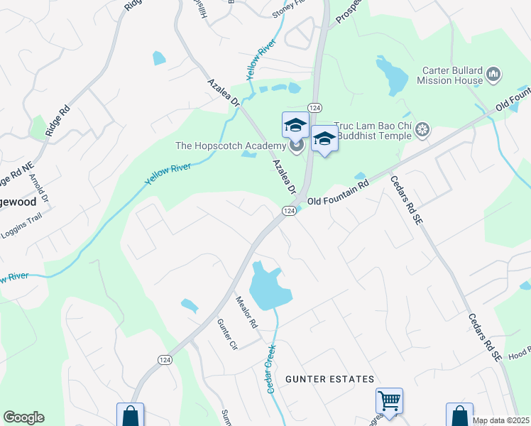 map of restaurants, bars, coffee shops, grocery stores, and more near 1074 Nathan Mauldin Drive Northeast in Lawrenceville