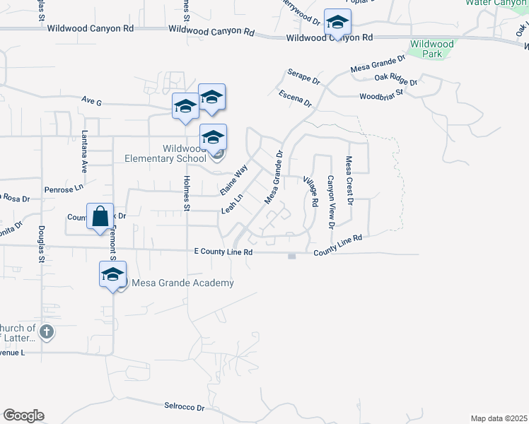 map of restaurants, bars, coffee shops, grocery stores, and more near 36122 Fairoak Trail in Yucaipa