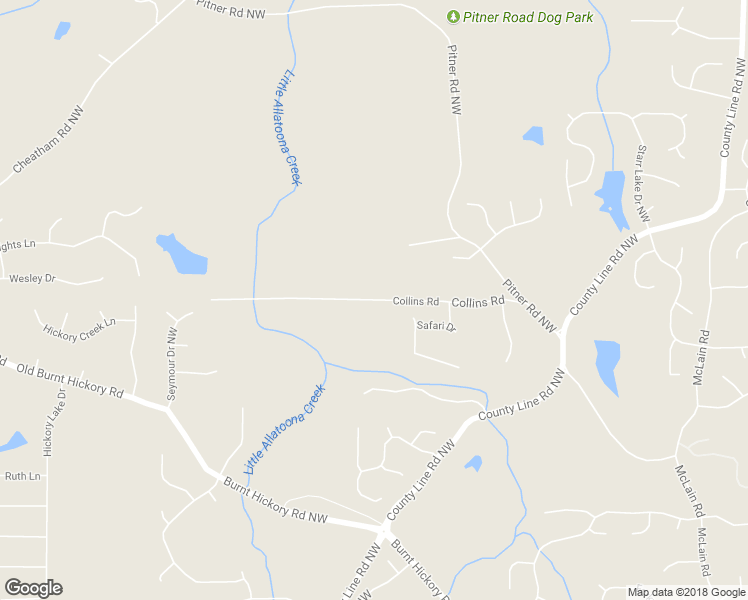 map of restaurants, bars, coffee shops, grocery stores, and more near 5977 Collins Road in Acworth