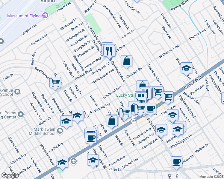 map of restaurants, bars, coffee shops, grocery stores, and more near 3630 Wasatch Avenue in Los Angeles