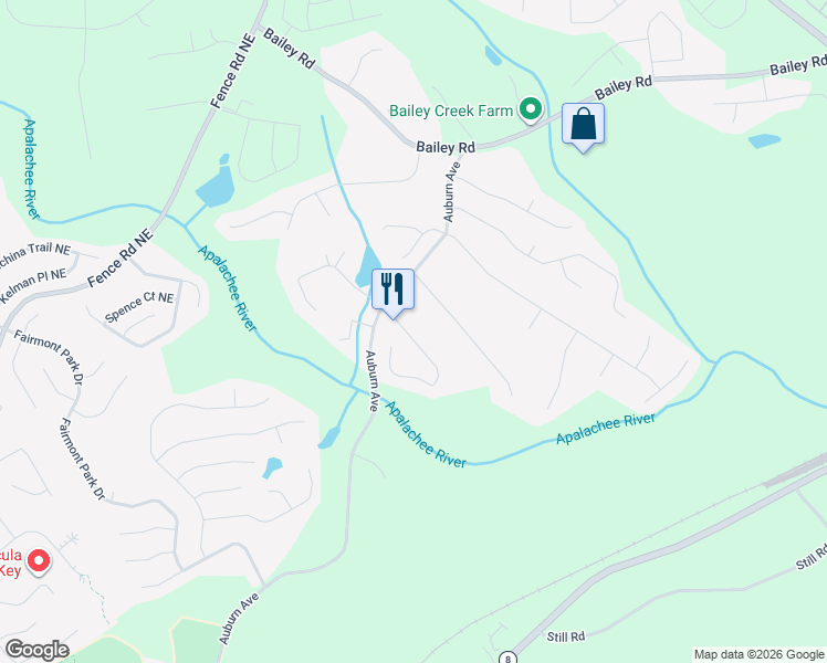 map of restaurants, bars, coffee shops, grocery stores, and more near 525 Roland Manor Drive in Dacula