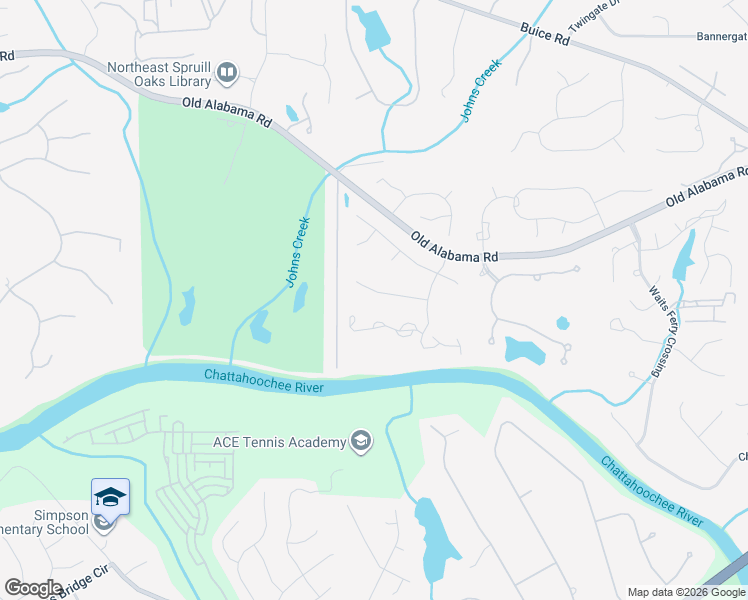 map of restaurants, bars, coffee shops, grocery stores, and more near 5040 Johns Creek Court in Alpharetta