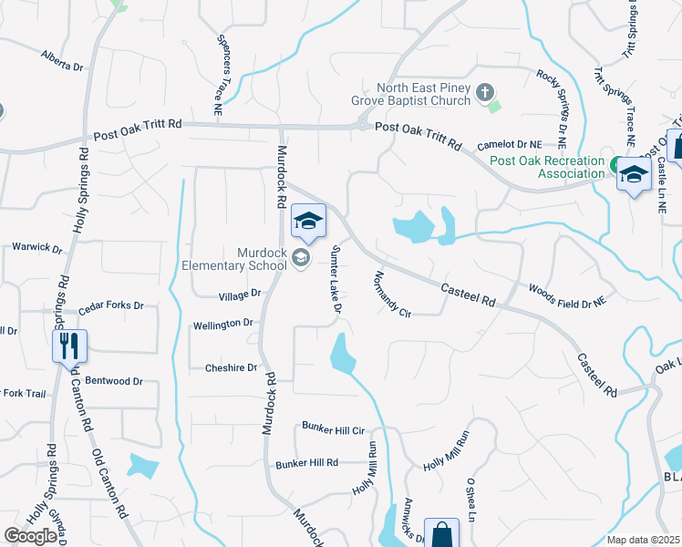 map of restaurants, bars, coffee shops, grocery stores, and more near 2330 Sumter Lake Drive in Marietta