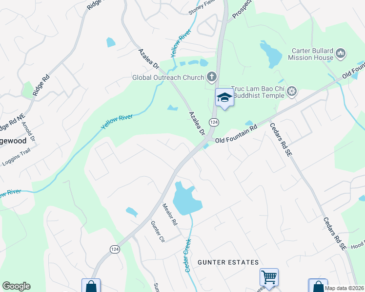 map of restaurants, bars, coffee shops, grocery stores, and more near 1286 Nathan Mauldin Drive Northeast in Lawrenceville