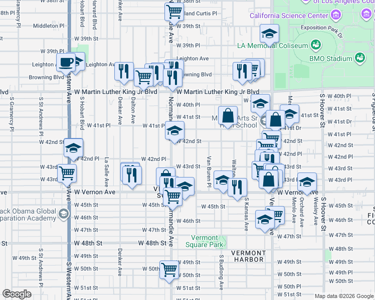 map of restaurants, bars, coffee shops, grocery stores, and more near 4232 Kenwood Avenue in Los Angeles