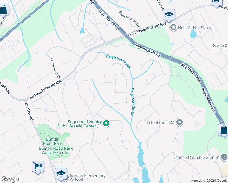 map of restaurants, bars, coffee shops, grocery stores, and more near 2139 Wynnton Point in Duluth