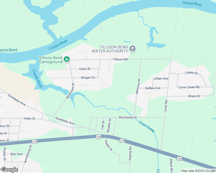 map of restaurants, bars, coffee shops, grocery stores, and more near 112 Meadowpoint Way in Gadsden