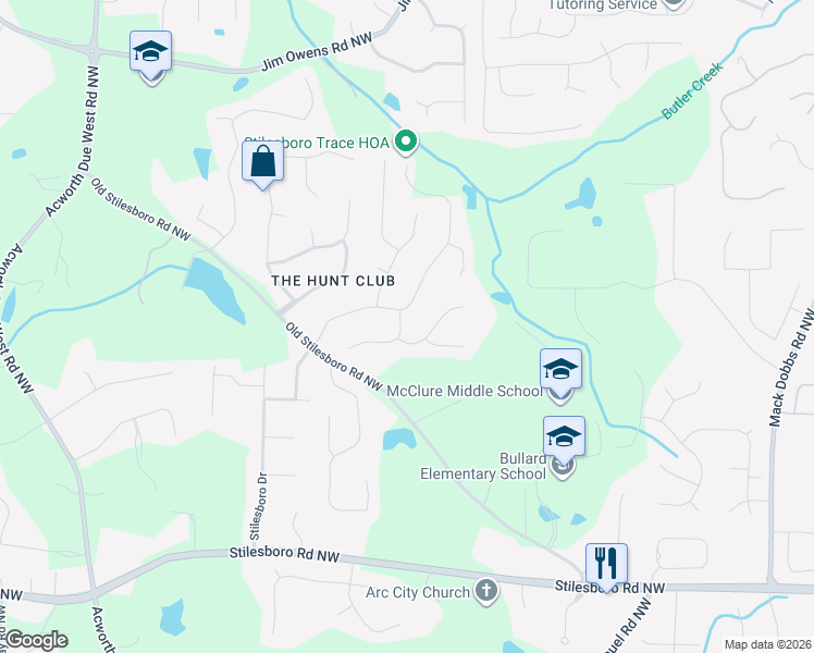 map of restaurants, bars, coffee shops, grocery stores, and more near 3831 Westwick Way Northwest in Kennesaw