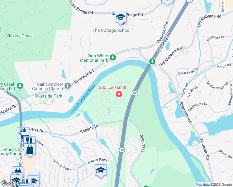 map of restaurants, bars, coffee shops, grocery stores, and more near 1107 Wedgewood Way in Atlanta