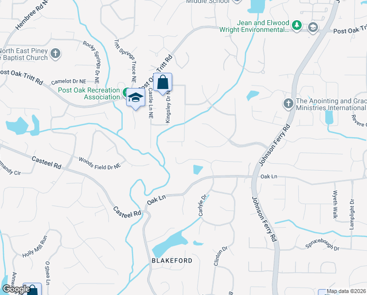 map of restaurants, bars, coffee shops, grocery stores, and more near 3731 Bays Ferry Way in Marietta