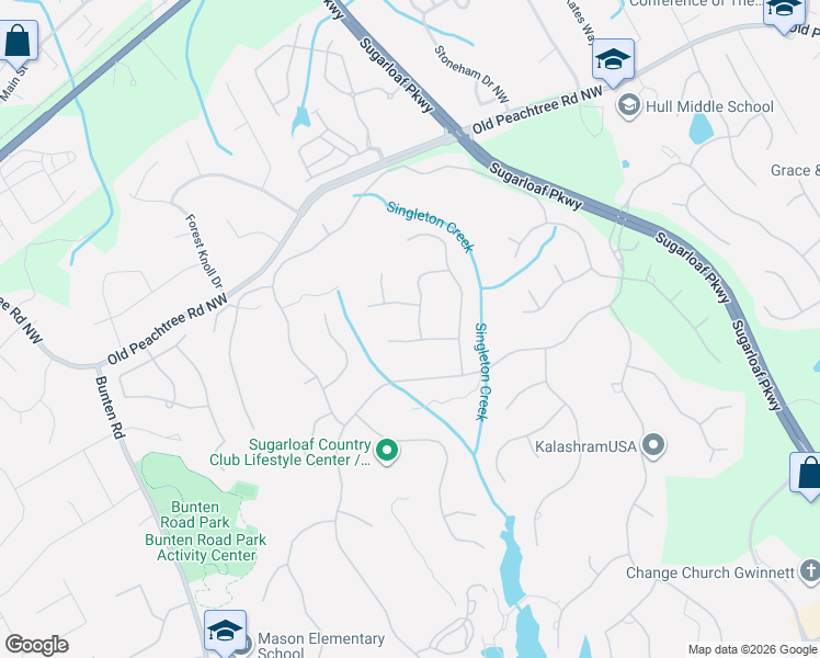 map of restaurants, bars, coffee shops, grocery stores, and more near 2139 Wynnton Point in Duluth