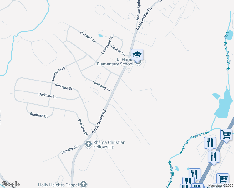map of restaurants, bars, coffee shops, grocery stores, and more near 2118 Danielsville Road in Athens