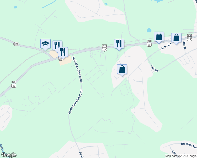 map of restaurants, bars, coffee shops, grocery stores, and more near in Auburn