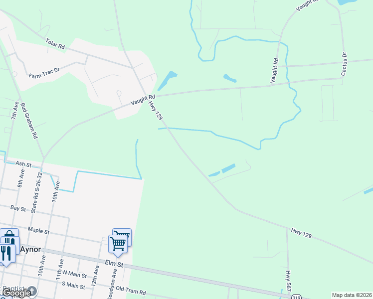 map of restaurants, bars, coffee shops, grocery stores, and more near 2829 Highway 129 in Galivants Ferry