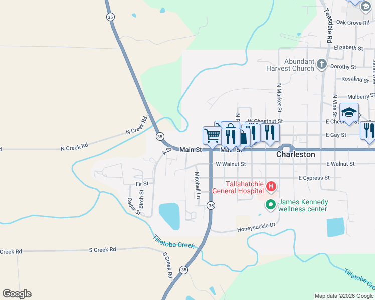 map of restaurants, bars, coffee shops, grocery stores, and more near 105 Murphy Road in Charleston