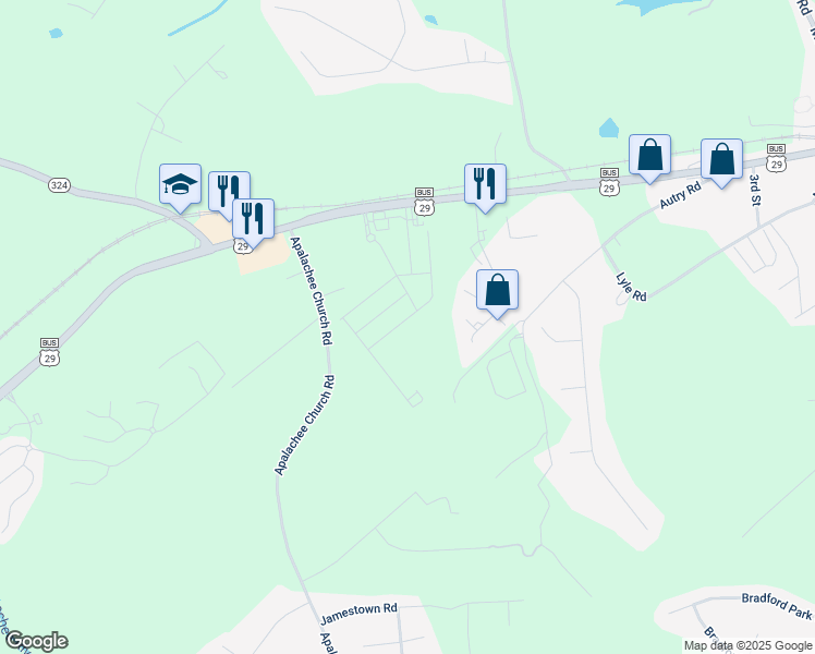 map of restaurants, bars, coffee shops, grocery stores, and more near 32 North Auburn Landing Place in Auburn